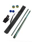 JBB Snooker Cue Stick and Pool Cue Stick Combo of Billiards and Snooker with Carbon Graphite Designer Cue Stick 9 mm with Cue Cover, Glove, 2-Chalk and 2-Cue Tips (Black)