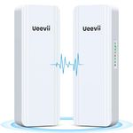 2.4G & 5G Dual Band Wireless Bridge, IP65 Outdoor Point to Point WiFi Bridge CPE with 2 1000Mbps RJ45 Port,16dBi High-Gain Antenna, 5KM Long Range, 24V PoE Power, for Barn Shop Garage