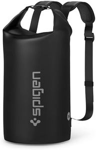 Spigen Aqua Shield Waterproof Dry Bag Rucksack 30L, [Mesh-Lined Padded Straps] [Roll-Top Closure] Backpack for Swimming, Paddle Boarding, Fishing, Kayaking, Camping, and Boating - Black