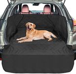 F-color SUV Cargo Liner for Dogs, Upgraded Waterproof Pet Cargo Cover with Full Side Flap Protector, Dog Seat Cover Mat for SUVs Sedans Vans with Bumper Flap, Non-Slip, Large Size, Black