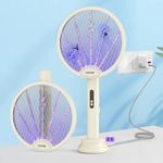 COSTAR Mosquito Bat with UV Light, Foldable Mosquito Racket Rechargeable, 2 in 1 Auto Mosquito Killer with Charging Base Stand, Electric Fly Swatter, Lithium-ion Battery