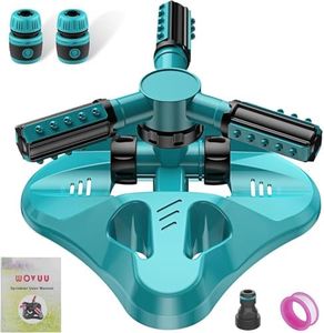 WOVUU Lawn Sprinklerfor Yard,Upgrade Garden Sprinkler Automatic 360 Degree Rotating Irrigation Grass Water Sprinkler System, Built in 36 Units Angle Spray Nozzles-1Pack(Blue)