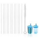 6pcs Replacement Straws for Zak Designs Kelso 15 oz, with 1 Cleaning Brush Plastic BPA-Free Kids Reusable Water Bottle Cup Replacement Straws Accessory for Zak