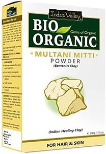 INDUS VALLEY Bio Organic Multani Mitti Powder | Natural Fuller’s Earth for Face & Hair Packs | Removes Dead Skin, Cleanses Pores, Reduces Dandruff & Scalp Itchiness | Soft & Glowing Skin - 200g