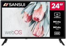 SANSUI 24 Inch Smart LED TV WebOS,Dolby Atmos&VisionHDR10,Game optimizer16w Speakers,Apple Home Compatibility,Dual-Band WiFi Bluetooth 5.0, Frameless 100 * 100VESA(S24TAHW)