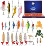 Fishing Advent Calendar - Fishing Tackle Advent Calendar 2023 | Countdown Calendar Fishing Toys | Fish Bait Calendar For 24 Days Surprise | For Dads And Fishing Lovers