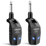 Miuphro LEKATO Wireless Guitar System Digital Guitar Transmitter Receiver Rechargeable Audio Electric Wireless Guitar Transmitter with 4 Channels for Electric Guitar Bass