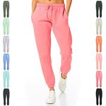 Light & Shade LSLPNT006 Women's Pastel & Brights Loungewear Sweatpants Joggers Jogging Pants Bottoms Pink