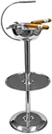 Stinky Cigar Floor Standing Stainless Steel Ashtray, Deep Bowl Design, Accessory Tray, 4 Stirrups