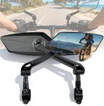Bike Mirror, Handlebar Bicycle Mirrors, Scratch Resistant HD Glass Lens, 360° Rotatable & Foldable Safe Rearview Bicycle Mirrors, Bike Rear View Mirror for Scooter, Ebike, Bike Accessory(1 Pair)
