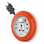 Fybros Comex 2 Pin Extension Cord, Extension Box,Thermal Protection,Power Indicator,6 AMP Output, 2 Year Warranty, 10 Meter Heavy Duty Cable, Surge and Spike Guard (Multicolor) - Made in India