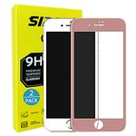 [2 Pack]iPhone 7 8 Plus Screen Protector, 3D Full Coverage Tempered Glass Screen Protector Film [Edge to Edge Protection] with Soft Frame for iPhone 7 8 Plus (for iPhone 7 Plus/8 Plus (5.5" Rose Gold))