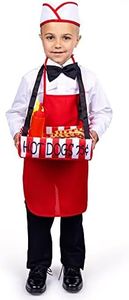 Dress Up America Disfraz de vendedor de perritos calientes - Conjunto de disfraz de camarero para niños - Disfraces de Halloween para niños