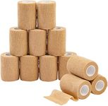 MuscleFix Vet Wrap Cohesive Self Adhesive Bandage for Humans & Pets (Dogs, Cats, Birds), Breathable, Elastic (10 cm X 4.5 mtr, Pack of 12) Beige