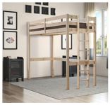 STRICTLY BEDS&BUNKS Memphis High Sleeper Loft Bunk Bed with Sprung Mattress (15 cm), 3ft Single