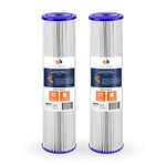 Aquaboon 20 inch Water Filter for Well Water - Pleated Sediment Water Filter Cartridge - Whole House 5 Micron Water Filters Replacement Cartridges Compatible with SPC-45-1005, AP810-2, ECP5-BB, 2-Pack