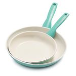 GreenPan Rio Healthy Ceramic Nonstick, Frypan Set, 8" and 10", Turquoise