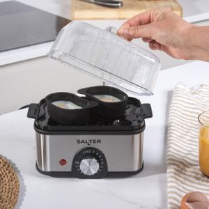 Salter Electric Egg Boiler, 8-Egg Cooker – Soft, Hard & Poached, Silver