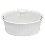 Corningware 1.5-Quart French White Iii Round Casserole with Glass Cover