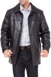 BGSD Men Samuel New Zealand Lambskin Leather Car Coat (Also available in Big and Tall and Short)