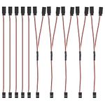 MMOBIEL 10 Pcs 5X 3-Pin RC Servo Extention Cable / 5X Servo Y Cable for Servo Extention Connection Control Board RC Drone, Car, Robot, etc.