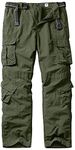 linlon Mens Cargo Hiking Pants Outdoor Casual Quick Drying Lightweight Work Pants with 8 Pockets #6052-Army Green-29