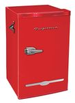 Frigidaire, FR376-RED 3.2 Cu Ft Retro Bar Fridge with Side Bottle Opener, 3.2 cu ft., Red