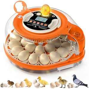 26 Incubators for Hatching Eggs Smart Voice Control Incubator with Auto Temp Humidity Automatic Egg Turning 360° View Built in Egg Candler and Chick Holding Area for Chicken Duck Goose Quail Eggs