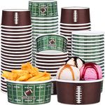 Shojoy 100 Pieces Football Snack Bowls 12 Ounces Football Party Supplies Snack Cups Serving Dishes Disposable Paper Ice Cream Cups for Football Party Tailgate Party Super Bowl Sports Event