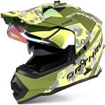 Orthrus DOT Certified Dual Sport Multicam Adventure Motorcycle Helmet UV Protected Visor for Snowmobile ATV Dirt Bike Off Road (Halo,M)