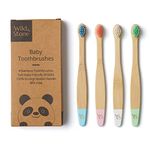 Wild & Stone Organic Baby Bamboo Toothbrush | 4 Pack | Soft Fibre Bristles | 100% Biodegradable Handle | BPA Free | Vegan Eco Friendly Baby Toothbrushes (Multicolour)