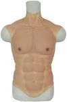 ROANYER Male Chest Silicone Muscle Suit Realistic Mens Silicone Chest Fake Muscle Belly Simulation Skin Silicone (Small, Caucasian)