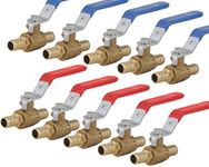 PEX Ball Valve,F1807 1/2-in PEX X1/2-in PEX Shut Off Valve in Lead Free with Long Lever,CUPC Certified (10-Pack)