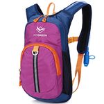 Ivygreen Kids Hydration Backpack, Hiking Backpack for Boys or Girls with 1.5L Water Bladder, Purple