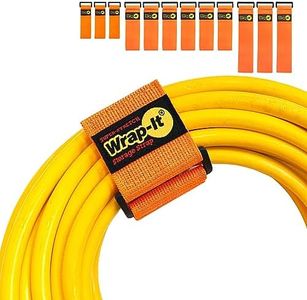 Super-Stretch Wrap-It Storage Straps - Assorted 12-Pack Orange - Elastic Hook and Loop Cinch Straps - Extension Cord Organizer, Hose and Cables Straps, Cord Wrap, Cord Keeper, Garage and RV Storage