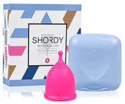 SHORDY Menstrual Cup, Silicone Cup (Small), Soft & Flexible, Coupe Menstruelle Kit for Women Up to 12 Hours of Comfort, Eco-Friendly Period Cup & Safer Alternative to Pads & Tampons (Pink)