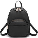 I IHAYNER Small Backpack for Teen Girl Vegan Leather Simple Multiple Zipper Pockets Mini Backpack Purse