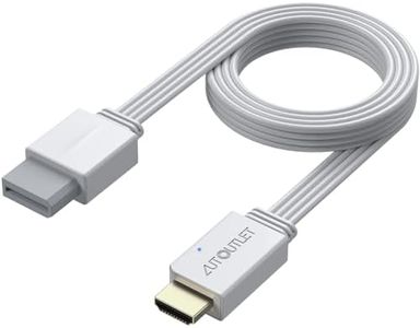 AUTOUTLET Wii to HDMI Converter 1080P 5ft/150cm for Full HD Device, Adapter with HDMI Male Cable Output Compatible with Nintendo Wii, Wii U, HDTV, Monitor-Supports All Wii Display Modes