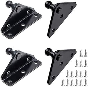 10MM Gas Spring Lift Strut Bracket Ball Stud Black, Mounting Bracket for Lift Support Prop, Pack of 4