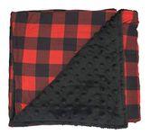 Dear Baby Gear Baby Blankets, Lumberjack Buffalo Plaid, Black Minky, No Ruffle, 30 Inches by 36 Inches