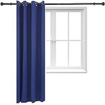 Sunnydaze 52 x 84-Inch Indoor/Outdoor Blackout Curtain with Grommet Top - Includes Tieback - Blue - Set of 2