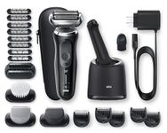Braun Series 7 7091cc Flex Electric Razor for Men with SmartCare Center, Beard Trimmer, Stubble Beard Trimmer, Body Groomer and Exfoliating Brush Wet & Dry, Rechargeable, Cordless Foil Shaver, Black