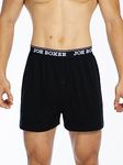 Joe Boxer Men's 3 Pack Cotton Loose Boxer, Black, 3XL