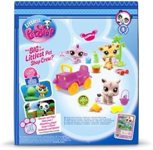 Littlest Pet Shop, Safari Playset - Includes 3 Pets, 3 Accessories, 1 Trading Card, 1 Virtual Code, Moving Heads, 1 Car, Gen 7 (#53, 54, 55) BF00524 Multicoloured