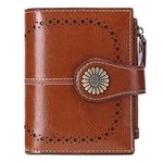 SENDEFN Bifold Purse Card Holder Wallet Genuine Leather RFID Blocking Wallet for Women with 16 Card Slots