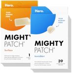 Hero Cosmetics Mighty Patch™ Invisible+ Patch & Mighty Patch™ Surface Patch Bundle - Acne Patches for Daytime and Larger Breakout Treatment of Pimples