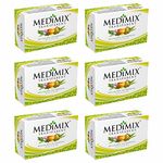MEDIMIX Transparent - 125g | Pack of 6 | Bathing Bar For dry Skin | With Glycerine and Lakshadi Oil |