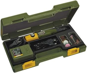 Proxxon Micromot 60/EF (longueur 220 mm, poids 230 g, puissance 40 W, tension 12-18 V, avec bloc d'alimentation et 43 outils, perceuse manuelle, ponceuse, fraiseuse) 28514