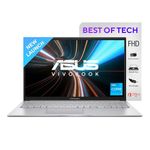 ASUS Vivobook 15, Intel Core i3-1215U, 16GB RAM, 512GB SSD, FHD 1920x1080, 1.2 GHz, 15.6", Windows 11, MS Office Home, Cool Silver, 1.7KG, X1504ZA-NJ342WS, Integrated Graphics, Thin & Light Laptop