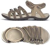 Viakix Womens Sport Sandal – Comfortable Athletic Stylish Hiking Shoes, with Arch Support, Outdoors, Walking, Water, River, Trekking, Beige 8